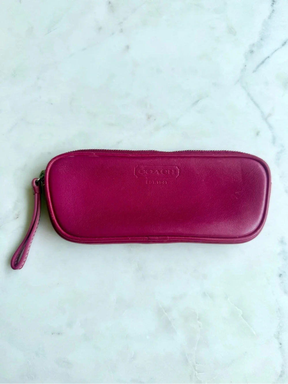Vintage Coach Fuchsia Soft Leather Glasses Case